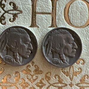 Vintage Buffalo 1936 Nickel Coins
